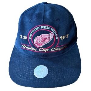 Vintage DETROIT RED WINGS 1997 NHL Stanley Cup Champs Hockey Cap Snapback Hat